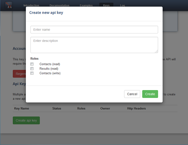 Create key screenshot